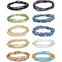 Chaîne De Taille à Double Couche De Perles - Bijoux D'été - Plage à Paillettes - Chaîne De Corps Fine Pour Festival, Rave, Perle De Bikini - Accessoire De Corps Pour Femme