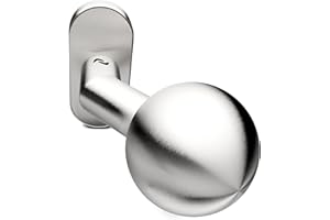 Sempro 1 fester Kugelknauf auf 70x32mm oval Rosette, Knauf aus Rostfreier Edelstahl für Gartentore, flexibler Schraubenabstand von 45 bis 50mm