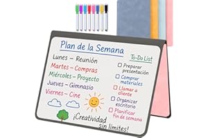 MandA® Lavagna Bianca Portatile Magnetica – Lavagna Reutilizzabile con 8 Pennarelli Magnetici, 3 Pennarelli a Doppia Punta e Cancellino – Ideale per Bambini, Casa e Ufficio | Rosa | 2xA5