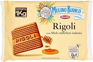 Mulino Bianco Biscotti Frollini Rigoli con Miele Millefiori Italiano, Senza Olio di Palma, 1 Kg