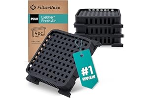 FilterBase® Fresh Air Lot de 4 filtres à charbon actif pour réfrigérateur Liebherr 9096989 9882460 988246000 et 7440021-00