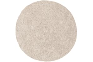 RugVista Comfy, Dywan dziecięcy, Shaggy/Handloom, Ø 100 cm, Okrągły, Wysoki, Pokój Czyścić wyłącznie chemicznie, Bez niebezpiecznych chemikaliów, Beżowy