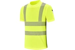 ‎AYKRM AYKRM hi vis t Shirts High Viz Visibility Short Sleeve Safety Work Reflective Polo T Shirt(XS-8XL)