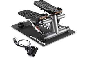 Sportsroyals Stair Stepper for Exercise, Mini Steppers with Resistance Band, Hydraulic Fitness Stepper Exercise Home Workout Equipment for Full Body Workout, 330lbs Weight Capacity