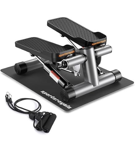 MERACH Stepper 2 en 1 pour la maison, silencieux, mini stepper 150 kg avec écran LCD, Up-Down Swing Stepper avec cordes d'alimentation pour entraînement des jambes, bras, fessiers