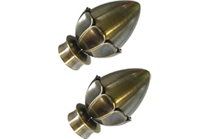 ABC Decor Acorn Curtain Pole Finials, Antique Brass, 28mm, pair of finials