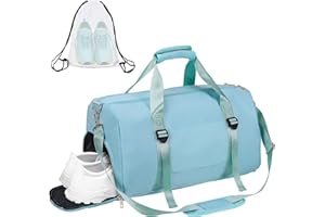 AISPARKY Gym Sport Bag Dry Wet Separated, Waterproof Large Sports Duffel Bag Training Handbag with Shoes Compartment for Sport Traveling Swimming Yoga Hiking Camping for Women