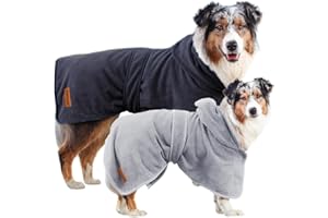 Wahre Tierliebe Hundebademantel waschbar - Trockenes Fell in nur wenigen Minuten - Hundehandtuch als kuscheliger Kälteschutz. Für Große, mittelgroße und kleine Hunde, Bademantel Hund, XL