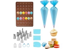 PACUM Juego de Tapete de silicona para Hornear Macarons Silicona Macarons con 48 Capacidad Reutilizable Antiadherentes para Macaron Antiadherente Macarons Molde Hornear Macarons para Chocolate, Pasteles