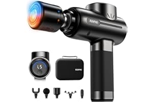 RENPHO Pistolet do masażu z ciepłem i zimnem, perkusyjny pistolet do masażu mięśni głębokich tkanek przenośny z aplikacją, elektryczny ręczny pistolet do masażu, pistolet do masażu mięśni dla mężczyzn