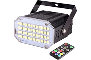 WECAN 48 Led RGB Multicolore Strobo Discoteca Luce Stroboscopica con Telecomando per Casa, Mini Led Strobe Lights Luci Stroboscopiche per Festa, Lampada Stroboscopica Discoteca Intermittenza Stroboscopio