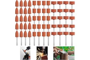 IELEK Grinding Stone Set, 60 Pack 3mm Shank Sanding Drill Bit for Rotary Tool Flap Wheel for Grinding, PolishingPolishing, Deburring Ferrous Metal