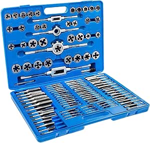 Set Filettature 110 Pezzi XMTECH - Maschi E Filiere Da M2 A M18, Con Supporti, Per Officina E Fai-da-te