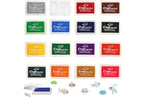 LBXTSWPL Ink Pad, 16 PCS Colors Ink Pads, Ink Pad Set Stamp Pads Craft Stamps for Scrapbooking Card Making Paper Craft Fabric Scrapbook Canvas Wedding Rubber Art Stamp Card Making(16 Color)