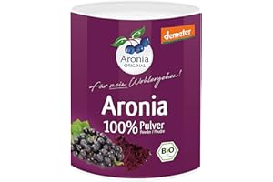 ‎ARONIA ORIGINAL Aronia ORIGINAL 100% Bio Aronia Pulver Demeter 100 g | Aus Trester von Schale, Kernen und Fruchtfleisch der Beere | Vegan, ohne Konservierungsstoffe, ohne Zuckerzusatz (lt. Gesetz)