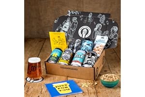 Premium Craft Pale Ale/IPA Beer Gift Hamper - 5 Independent British Craft Beers, a Snack and QWERTY Beer Box Tasting Glass to make the IPA Beer Gift for Men