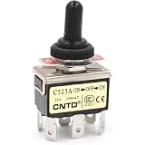 Metal Toggle Switch Heschen Interrupteur à Bascule En Métal DPDT Maintenu RT1321 ON/ON 2 Positions 15A 250VAC Avec Housse étanche CE 2 Screw Terminal Switch