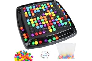 GUBOOM Rainbow Ball Elimination Chess Game, Puzzle Magic Chess Board Rainbow Ball, Jeu De Société D'élimination, Échiquier Intellectuel Duel Double, Jeux de Société D'association de Perles (120)