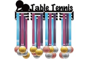 CREATCABIN Porte-Médailles de Tennis de Table Plus 60 médailles Présentoir Support Mural Cintre Décor Porte- pour Le Sport Maison Stockage Badges 3 échelon Médaillé Courir
