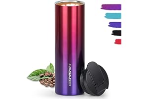 HASAGEI Travel Mug, Insulated Mug for Hot and Cold Drinks, Reusable Cup with Leakproof Lid Vacuum Stainless Steel Bottle for Coffee and Tea (Red Purple 500ML)