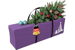 FERGHANA Aufbewahrungstasche Gartenauflagen，Weihnachtsbaum Aufbewahrung，600D Oxford Auflagentasche Gartenpolster mit Griff und Reißverschluss，Wasserdicht，Schutzhülle für Polsterauflagen，155 * 47 * 73cm，Lila