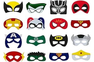 Playcrate Kids Superhero Masks 16 different Hero Super Costume Masks - Party Bag fillers Boys & Girls