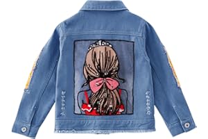 L SERVER Chaqueta Vaquera Niña Abrigo Denim Jacket Primavera Otoño Casual Mezclilla Abrigo con Lentejuelas