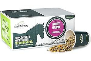 EQUINUTRITIVE Moody Madam - Hormonal Support Supplement for Mares - Calms stroppy, temperamental & challenging mares when in season -100% Natural Herbs, Balancing, Calmer, Digestive Support (600g Starter Pack)