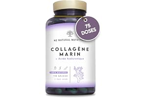 COLLAGENE MARIN Peptan Type 1 avec Acide Hyaluronique, Vitamine C et Magnésium | Soins pour la Peau, Cheveux et des Articulations. 150 Gélules, 75 Jours. EU. N2 Natural Nutrition