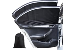 SAIER TBO 4 PCS Car Window Sunshades Universal Sock, Elasticity Sun Shade Cover Stretch for Baby Kids Pets Front Rear Window Shades Blackout Blinds for Block UV Ray Mosquito