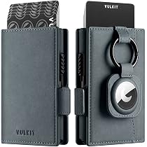 VULKIT Portafoglio pop-up da uomo con supporto AirTag, portafoglio
