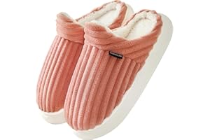 Donpapa Chaussons Femme Homme Pantoufles Hiver Chaud Mousses Pelucheuses Confortables Antidérapantes à Mémoire Intérieur/extérieur