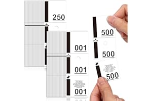 JIAWAGGAG 500 Tickets Vestiaire 4.5x13cm Blanc Numérotés de 1 à 500 Perforés Séparables 3 Parties Ticket Tombola NumérotéBloc Ticket Numéroté Billet Vestiaire Bon de Vestiaire Pour Vestiaire Événements (Blanc)