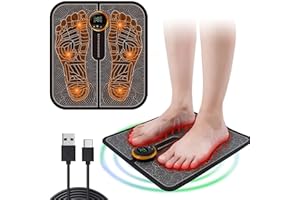 HENESE EMS Massaggiatore elettrico per Piedi Tappetino per stimolatore Muscolare, intelligente Pad, Portatile