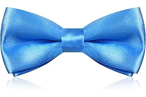 GREOER Kids Bow Tie, Boy's Pre-Tied Bow Ties - Adjustable Neck Silk Bowties Classic Solid Colour Bow Tie for Baby Toddler Birthday Wedding Formal Party Banquet Prom Ball Fancy Dress