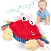 hahaland Crab Toy Baby 6-12 Months, Musical Dancer Crab | Songs &amp; Recording, Plush Interactive Toys Children 1 year, Baby Gif