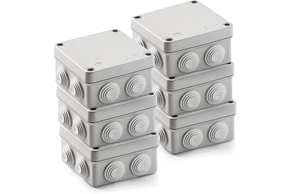 FAMATEL – Pack de 6 Cajas Estancas IP55 | Libre de halógenos | Alta Resistencia al Impacto | Tornillos Cierre 1/4 Vuelta | Fácil Montaje | Cono métrico | 112 x 112 x 64 | Gris