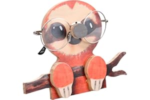 FESSOSKO Brillenhalter Holz Tier, süßer Brillenablage Deko Brillenständer Lustig in Tier, Ständer für Präsentieren von Sonnenbrillen, Halsketten, Uhren Brillenständer für Desktop Dekoration (Faultier)