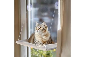 RofHaus - Premium Hängematte Katze Fenster - Stabile Katzenbett Fenster mit Tragfähigkeit bis zu 20 kg - Komfortable Katzen Fensterliege - Katzen Hängematte,Katzenbett fensterbank,Hammock Bed