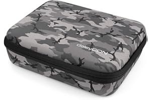 deleyCON Tasche Hardcase für GoPro Actionkamera & GoPro Zubehör Robust Strapazierfähig Staubschutz Aufprallschutz Spritzwasserschutz für GoPro HERO 13 HERO 12 HERO 11 HERO 10 HERO 9 Gr. L - Camouflage