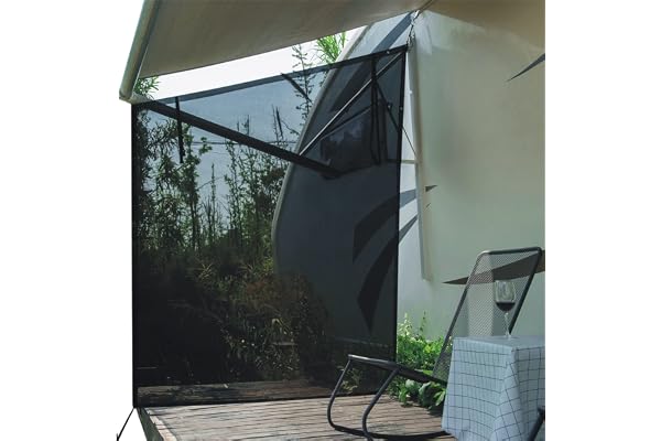 Dulepax Pare-Soleil Latéral pour Auvent de Camping Car 2,5 m x 2,1 m - Store Banne Universel pour Caravane avec Kits complets