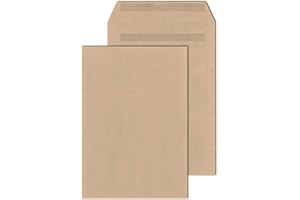 ‎KK VERPACKUNGEN KK Verpackungen® Versandtaschen in DIN B4 | 500 Stück, 250x353 mm, Selbstklebende Briefumschläge aus 110 g/m² Papier | Kuvert ohne Fenster in Braun