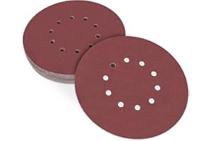 ICASTNY 225mm Sanding Disc, 9 Inch 10 Hole Hook and Loop Grit 80 Sanding Pads, Sandpaper for Drywall Sander Long Neck Sander Sanding Giraffe(25pcs)