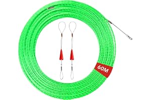 Kabelgenomföringssond 60 meter, 4 mm elektrikersond, elektrikerfjäder med 2 styrfjäder, professionell kabelgenomföringssond för elektriska kablar