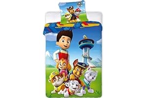 NAZUSA Set copripiumino Paw Patrol, 100 x 135 cm, 40 x 60 cm, 100% cotone