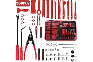 Aohoo Kit Outils De Démontage Garniture Voiture, 280Pcs Outils Plastique Démontage Voiture pour Demontage Radio,Audio,Garniture Intérieure,Dash,Tableau de Bord(Haute Dureté, mais n’abîme Pas la Auto)
