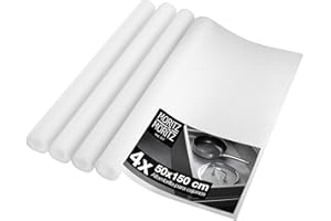 Moritz & Moritz 4x Rollo Protector cajones 50x150cm - Protector cajones Cocina - como Antideslizante Protector armarios Cocina o Protector Nevera - Incl. 20 Pegatinas para Tablero