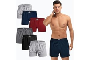 SGS Weiche Lockere Boxershorts Herren 10 Pack oder 6er aus 100% Baumwolle Unterhosen Männer Komfortable Atmungsaktive Herren Unterhosen
