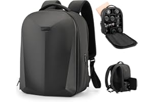 Cwatcun Plecak na aparat fotograficzny, wodoszczelny, twarda obudowa, profesjonalny plecak na aparat fotograficzny do lustrzanek bezlusterkowych DSLR/SLR, kompatybilny z aparatem Sony Canon i statywem