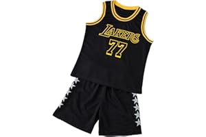 TENHCREEK Kids Basketball Kit, 2-Piece Kids Basketball Jersey Vests, Basketball Outfit Boy Shirt, Training Basketballs Kit for Boys, Sleeveless Basket Ball Top and Short Set for 4-14 Years Old Boys Kid Gifts